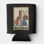 Ritter und Squire, mittelalterliche Kunst des 14.  Dosenkühler (Rückseite)