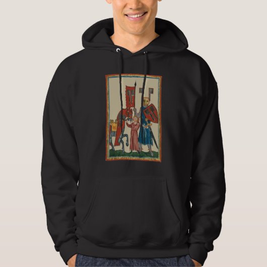 Ritter und Squire, mittelalterliche Kunst des 14.  Hoodie (Vorderseite)