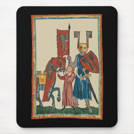 Ritter und Squire, mittelalterliche Kunst des 14.  Mousepad (Vorne)