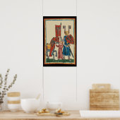 Ritter und Squire, mittelalterliche Kunst des 14. Poster (Küche)