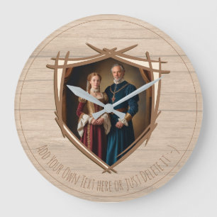 Ritter Wappen Mittelalterlich Altmodisch Vintage Große Wanduhr