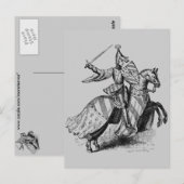 Ritter zu Pferd Postkarte (Vorne/Hinten)