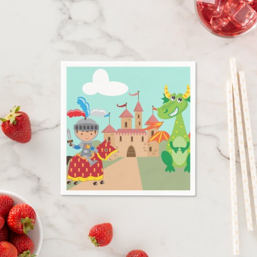 Ritterburg und Drache Serviette (Beispiel)