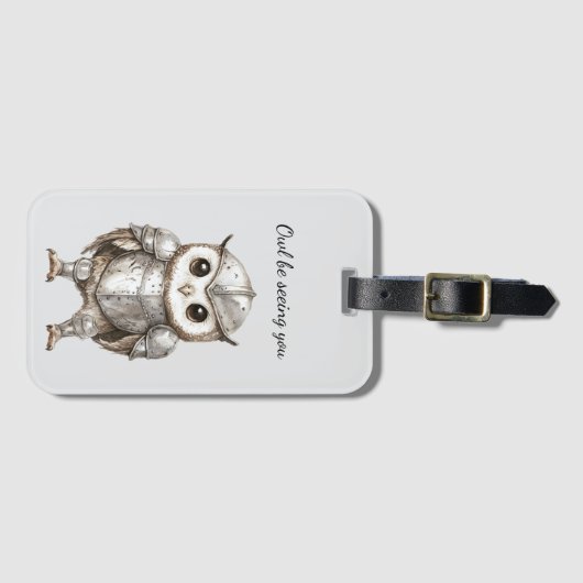 Rittereule in glänzender Rüstung Gepäckanhänger (Vorderseite (Horizontal))