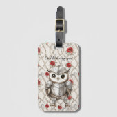 Rittereule in glänzender Rüstung rote Rosen floral Gepäckanhänger (Vorderseite Vertikal)