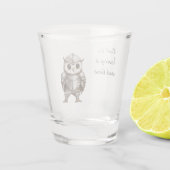 Rittereule in glänzender Rüstung Schnapsglas (Rückseite)