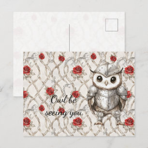 Rittereule Schimmernde Rüstung Rosen Wir Werden Un Postkarte