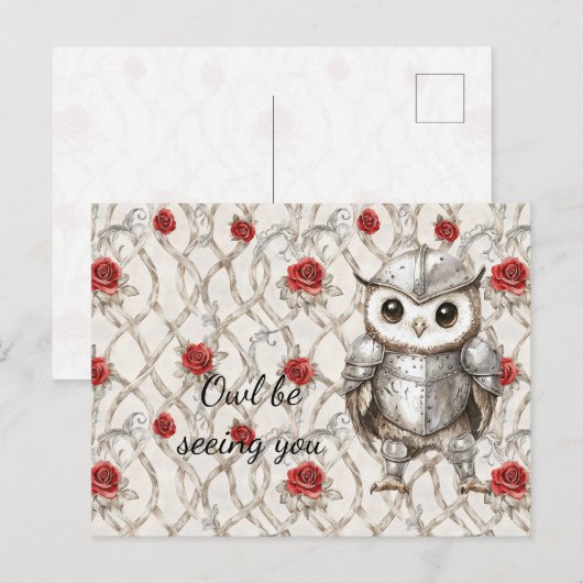 Rittereule Schimmernde Rüstung Rosen Wir Werden Un Postkarte (Vorne/Hinten)