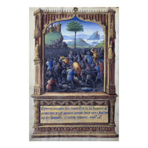 Ritterkampf mittelalterliches Manuskript Antiquitä Poster