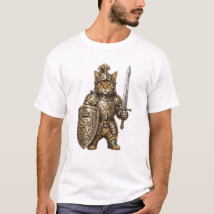 Ritterkatze in goldener Rüstung T-Shirt