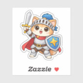 Ritterkatzenaufkleber Aufkleber (Blatt)