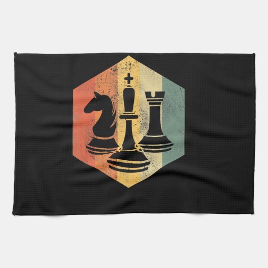 Ritterkönig rook Schach farbiges Geschenk Geschirrtuch (Horizontal)