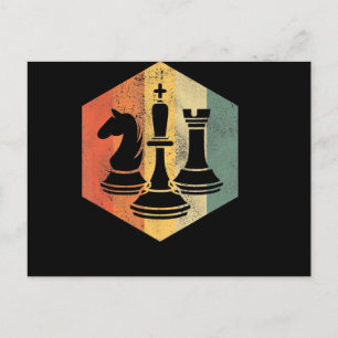 Ritterkönig rook Schach farbiges Geschenk Postkarte