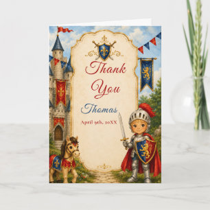 Ritterliche Dankeskarten zum 5. Geburtstag Dankeskarte