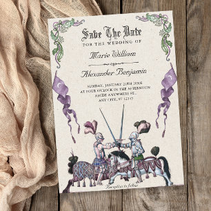 Ritterliche mittelalterliche Hochzeit Save The Date