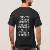 Ritterliche Tugenden Holzschnitt T-Shirt (Rückseite)