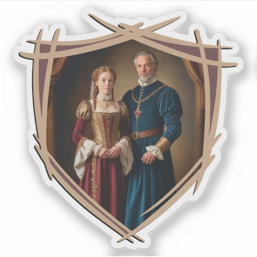 Rittermatte von Waffen Mittelalterliches Altes Vin Aufkleber (Vorderseite)