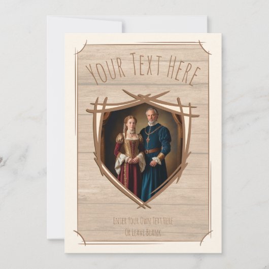 Rittermatte von Waffen Mittelalterliches Altes Vin Einladung (Vorderseite)