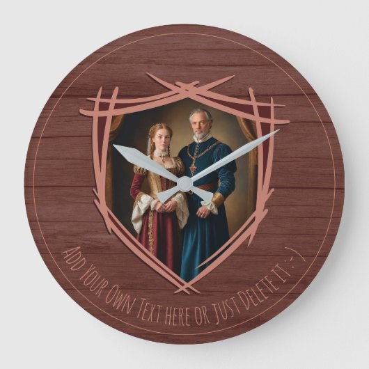 Rittermatte von Waffen Mittelalterliches Altes Vin Große Wanduhr (Vorderseite)