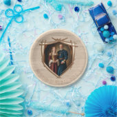 Rittermatte von Waffen Mittelalterliches Altes Vin Pappteller (Party)