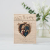 Rittermatte von Waffen Mittelalterliches Altes Vin Postkarte (Stehend Vorderseite)