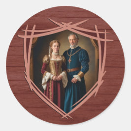 Rittermatte von Waffen Mittelalterliches Altes Vin Runder Aufkleber