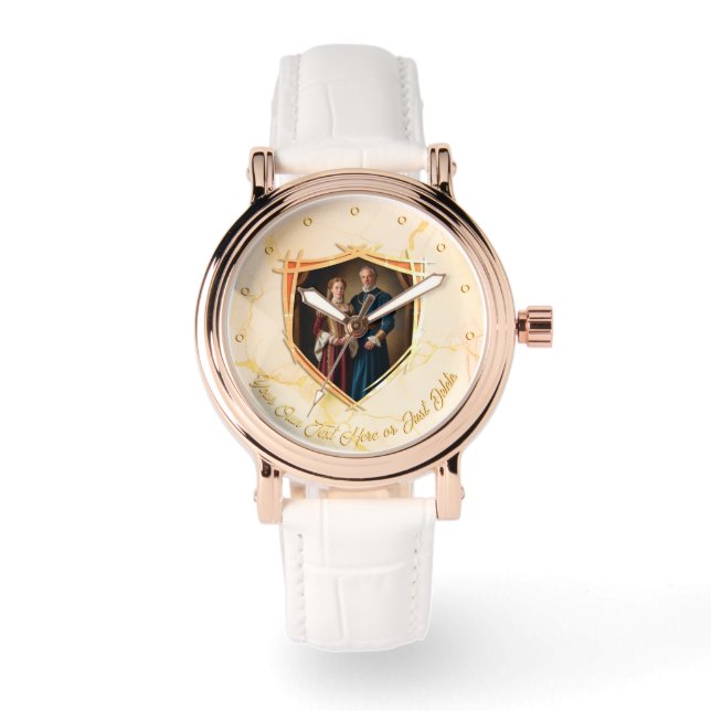 Rittermatte von Waffen Mittelalterliches altmodisc Armbanduhr (Vorderseite)