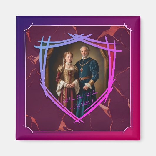 Rittermütze - mittelalterliches Geschenk Magnet (Vorne)