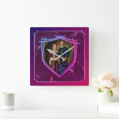 Rittermütze - mittelalterliches Geschenk Quadratische Wanduhr (Zuhause)