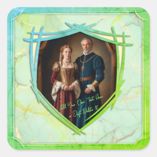 Rittermütze - mittelalterliches Geschenk Quadratischer Aufkleber