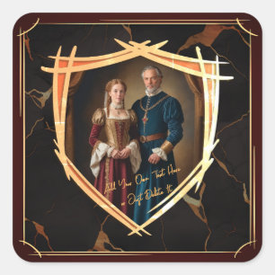 Rittermütze - mittelalterliches Geschenk Quadratischer Aufkleber