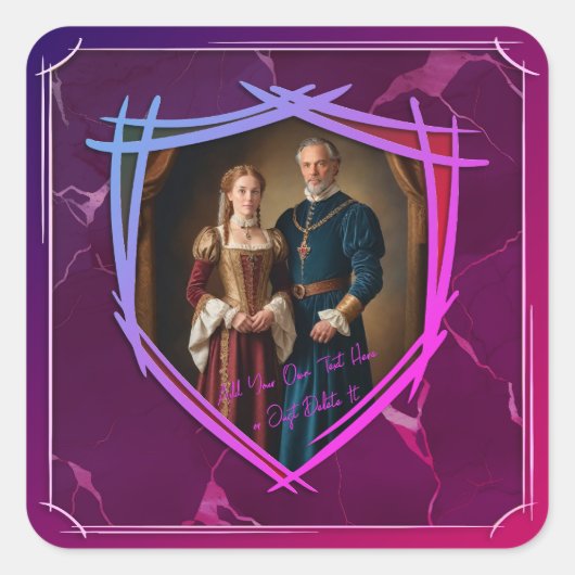 Rittermütze - mittelalterliches Geschenk Quadratischer Aufkleber (Vorderseite)