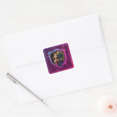 Rittermütze - mittelalterliches Geschenk Quadratischer Aufkleber (Umschlag)