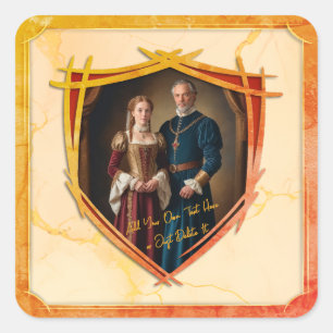 Rittermütze - mittelalterliches Geschenk Quadratischer Aufkleber