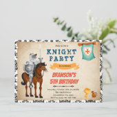 Ritterprinz Geburtstagsveranstaltung Einladung (Stehend Vorderseite)
