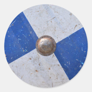 Ritterrüstung aus mittelalterlichem Holz Runder Aufkleber