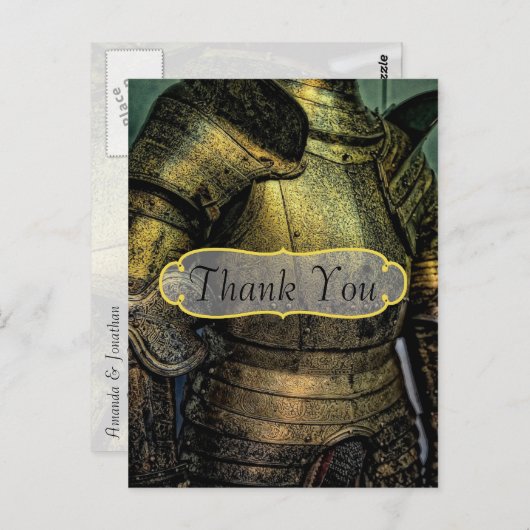 Ritterrüstung Danke Postkarte (Vorne/Hinten)