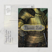 Ritterrüstung Dankeschön Postkarte (Vorne/Hinten)