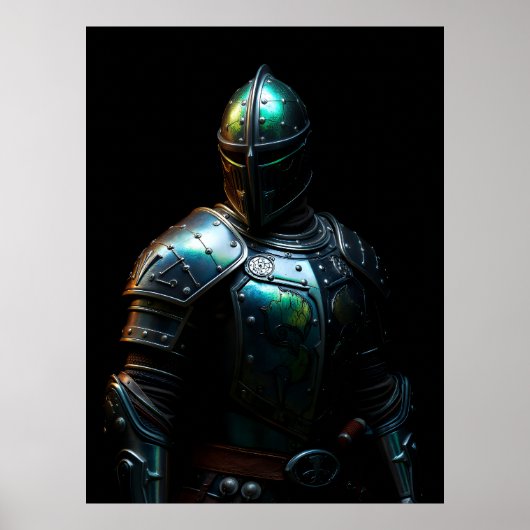 Ritterrüstung im Mittelalter, Abstrakte Farben Poster (Vorne)