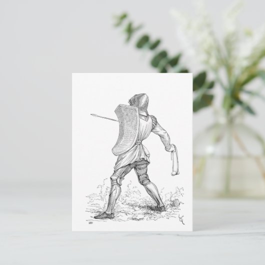 Ritterrüstung im Mittelalter Postkarte (Stehend Vorderseite)