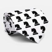 Ritterschachstück Muster schwarz-weiß Krawatte (Gerollt)