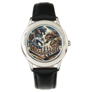 Ritterspiel - Schach trifft Fantasie Armbanduhr