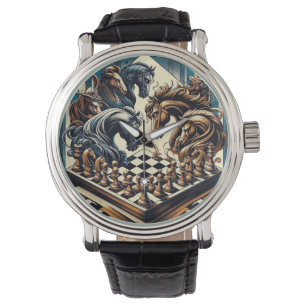 Ritterspiel - Schach trifft Fantasie Armbanduhr