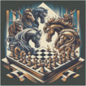 Ritterspiel - Schach trifft Fantasie Aufkleber (Vorderseite)