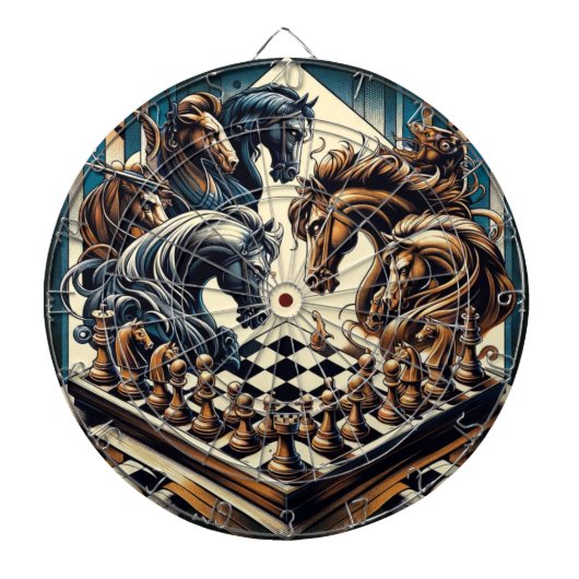 Ritterspiel - Schach trifft Fantasie Dartscheibe (vorne)