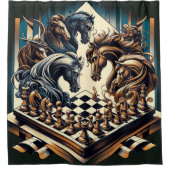 Ritterspiel - Schach trifft Fantasie Duschvorhang (Vorderseite)