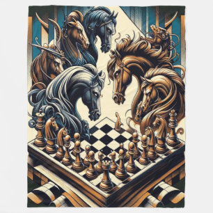 Ritterspiel - Schach trifft Fantasie Fleecedecke