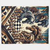 Ritterspiel - Schach trifft Fantasie Fleecedecke (Vorderseite (Horizontal))