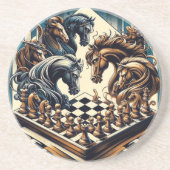 Ritterspiel - Schach trifft Fantasie Getränkeuntersetzer (Vorne)