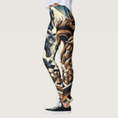 Ritterspiel - Schach trifft Fantasie Leggings (Links)